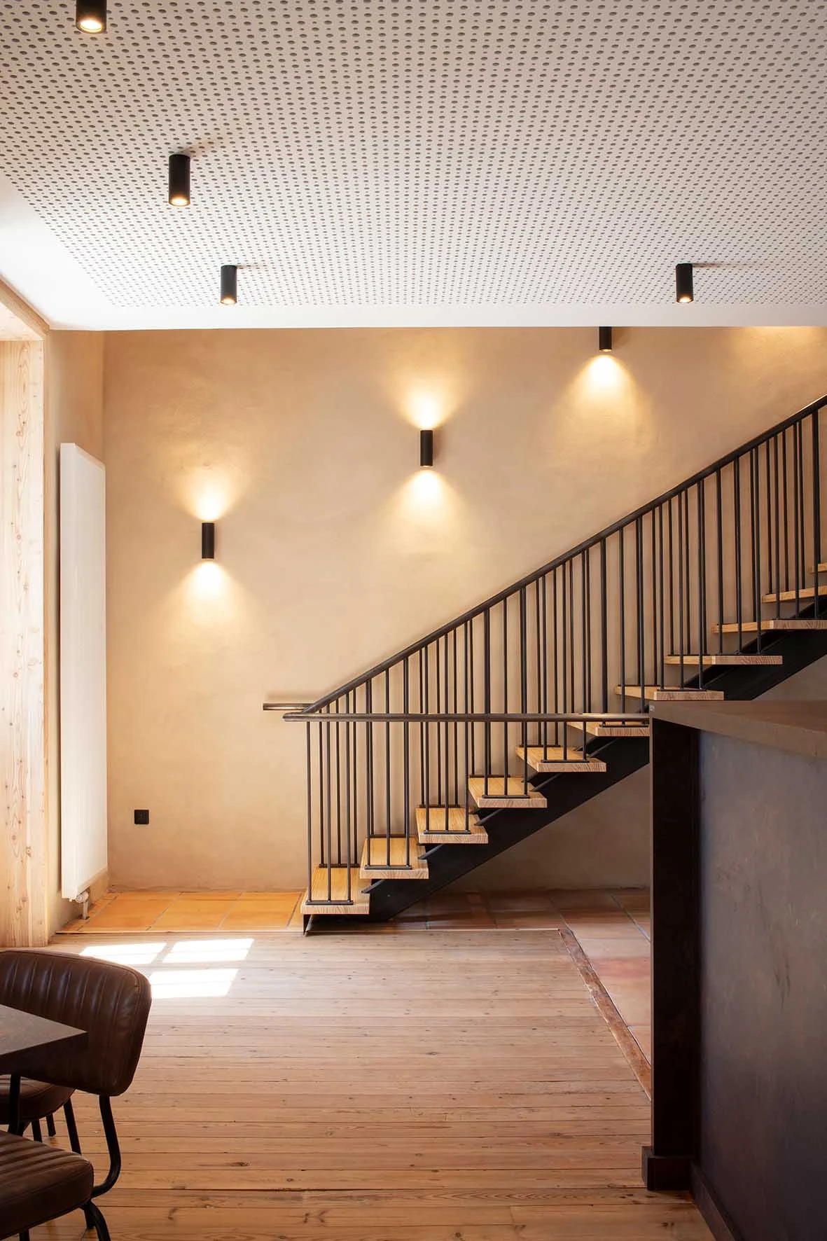 escalier bois métal